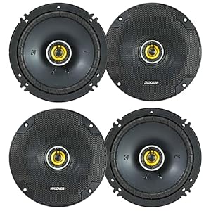 KICKER 46CSC654 CS-Series 6.5-Inch Coaxial Car Speakers – 2 Pairs, 4 Speakers, 300W Peak