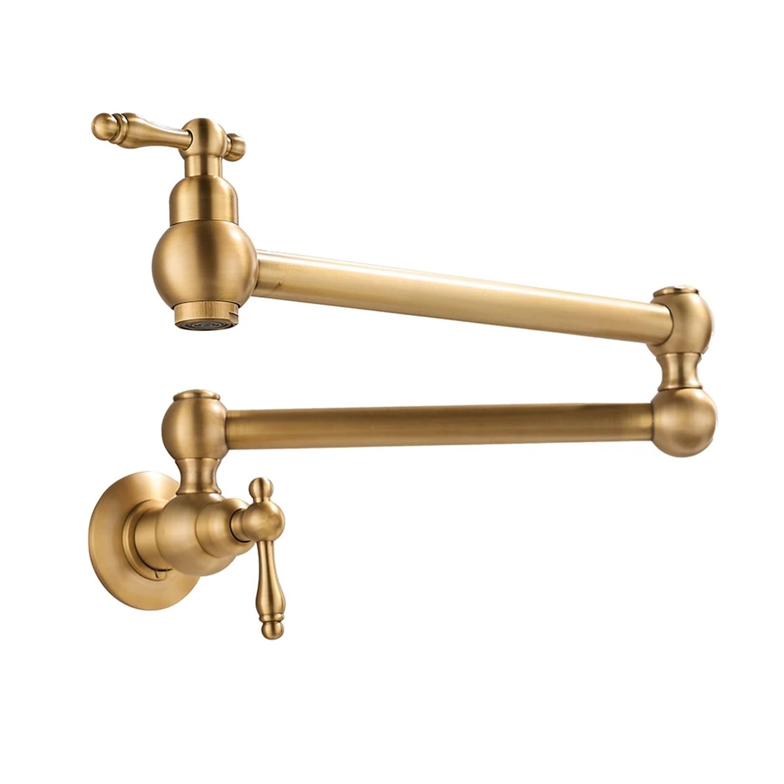ZYCHSJXA Foldable Wall-Mounted Pot Filler Faucet - Rotating Spout, Single Cold Water, Multicolor Finish (Brushed Nickel) Space-Saving Kitchen Sink Tap