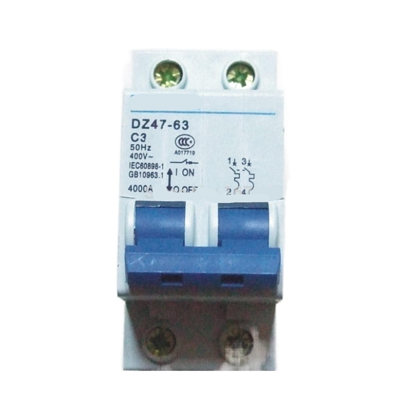Disjoncteur de sécurité 2P 3A pour tableau électrique 240V