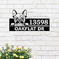 Personalized House Address Numbers Plaque,Custom Street Address Sign for Door Hanger,Custom French bulldog Metal Sign House Numbers,Address Numbers Sign for Apartment Farmhouse Outdoor Yard Home Decor