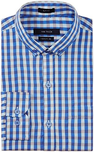 Mark Taylor Men's Formal Shirt (16110001384232_MTSH014782_Small_Aqua Blue)