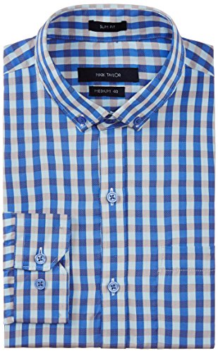 Mark Taylor Men's Formal Shirt (16110001384232_MTSH014782_Small_Aqua Blue)