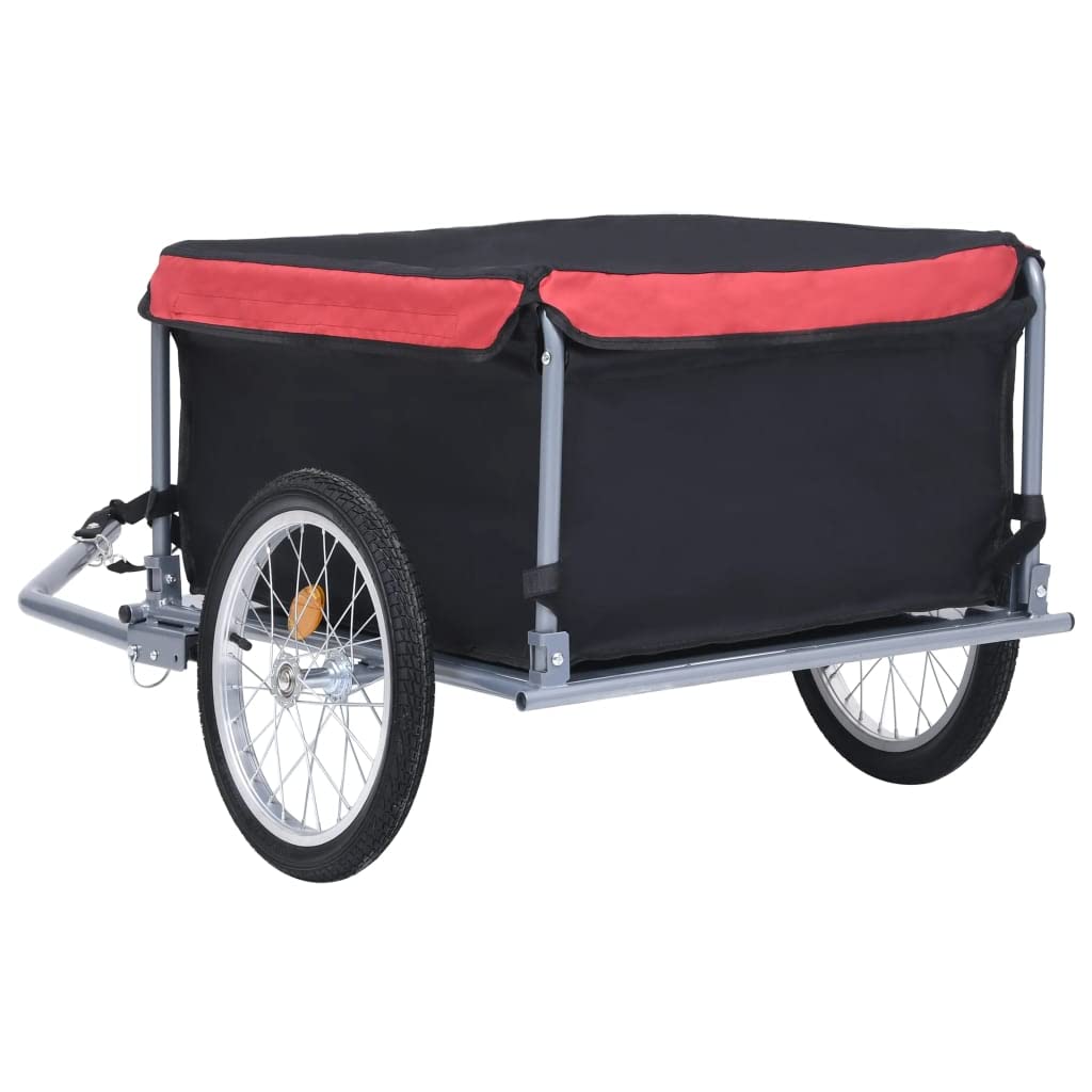 Rimorchio da bicicletta 65 kg nero e rosso 02_0004493