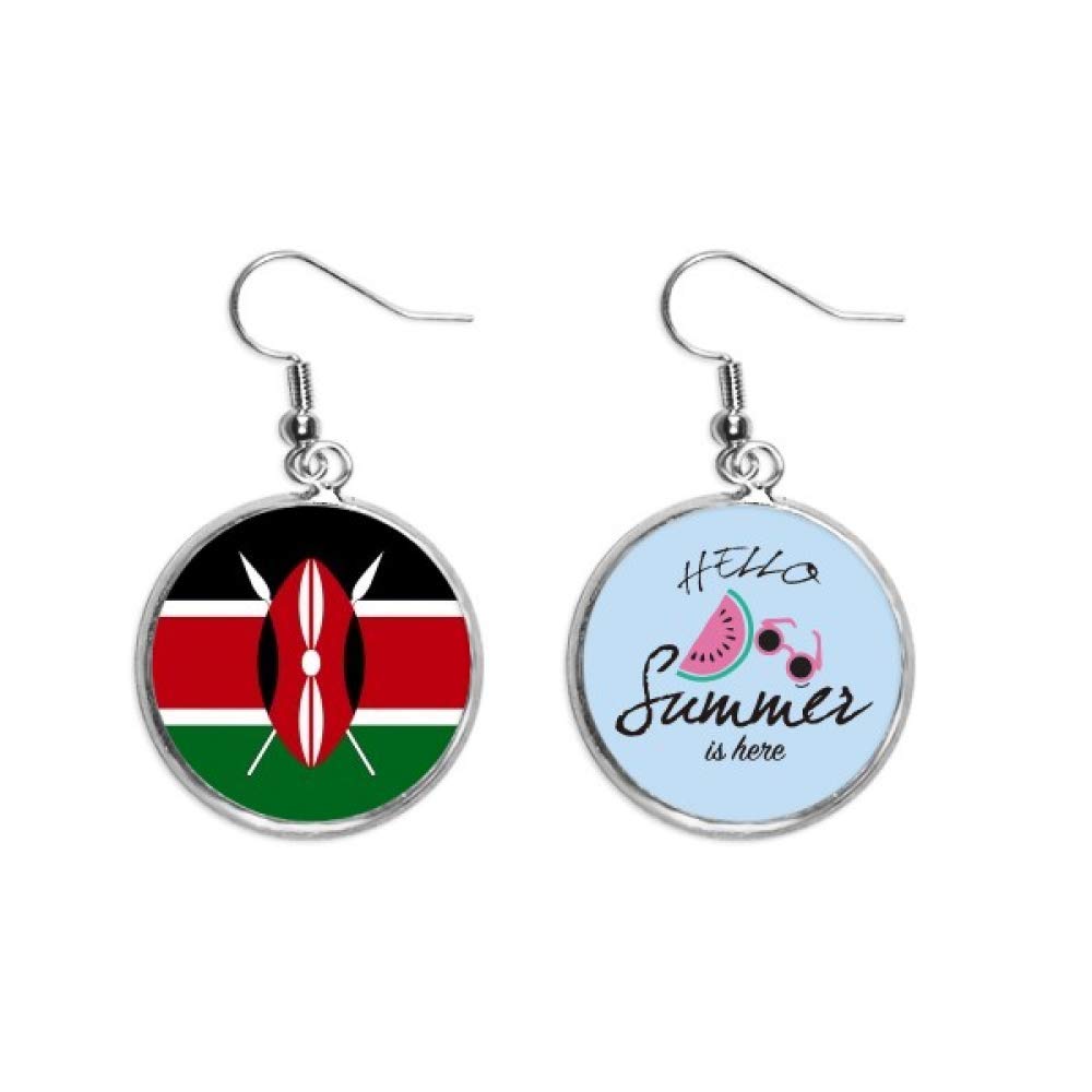 Pendientes de Kenia con diseño de sandía para el lóbulo 5