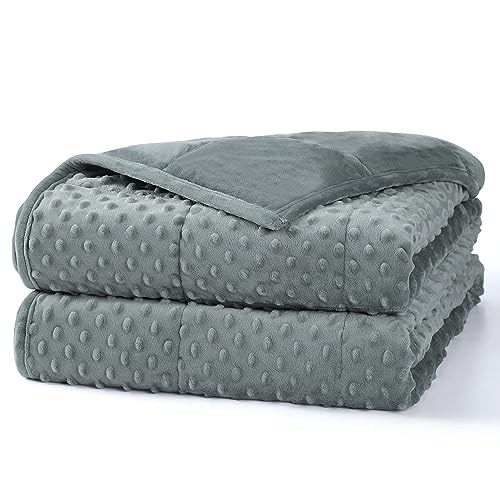 Alomidds Weighted Blanket (60'x80',15lbs Queen Size - Grey), Weighted Blankets for Adults and Kids,...