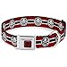 Buckle-Down Dog Collar Seatbelt Buckle Hydra Logo Stripe Red Black White, Multicolor, 1