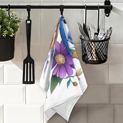 Torchons de cuisine anti trace microfibre douce vaisselle bleue - 4