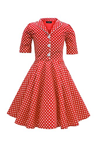 BlackButterfly Kids 'Sabrina' Vintage Polka Dot 50's Girls Dress