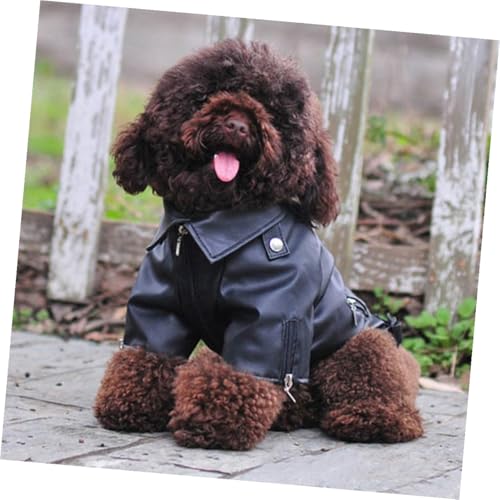 Abrigo de invierno para perros cachorros con cremallera negro XXS 5