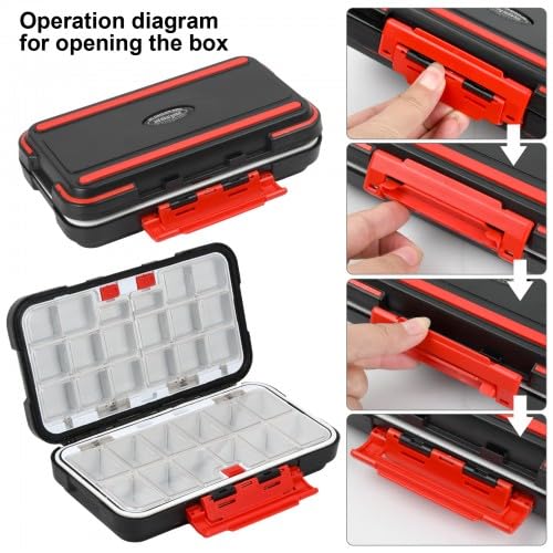 Fishing Kunststoff Tackle Box, Angel Zubehör Aufbewahrungsbox, 30 Faecher Wasserdichte Angelbox Hardbait Box, Storage Boxes Fishing, Angelköder Box, Köderbox angeln, Angel zubehör (Schwarz)