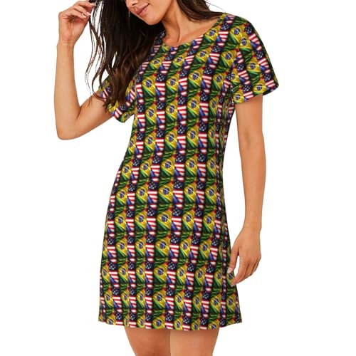 Robe de détente légère pour femme imprimé drapeaux