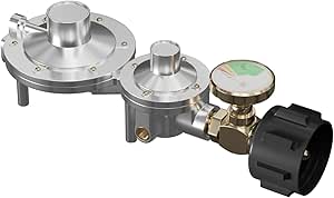 Amazon.com : 2-Stage Horizontal Propane Regulator with Pressure Gauge ...