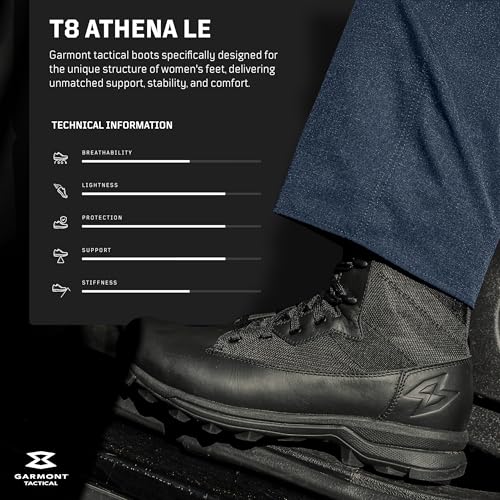 Image of GARMONT TACTICAL T8 Athena LE Law Enforcement EMS Tactical Boots for Women, Full-Grain Leather, Increased Arch Support