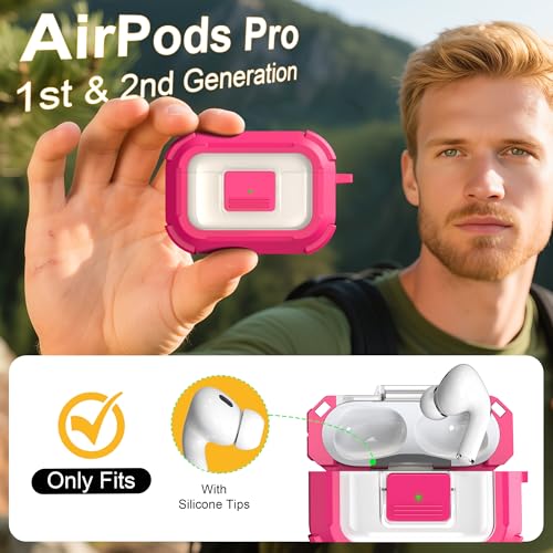 Image of RFUNGUANGO AirPods Pro 2 Case MagSafe Magnetic Automatic Lock, Black