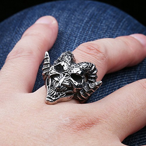 Image of Genuine Stainless Steel Ring Jewelry for Men Fashion Punk Biker Skull Rings