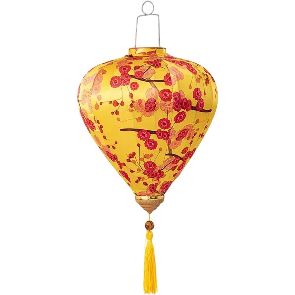 Luxylei Traditional Oval Silk Lanterns Oriental Chinese Japanese Hanging Lanterns for Outdoor Wedding Party Garden Home Festival Decor