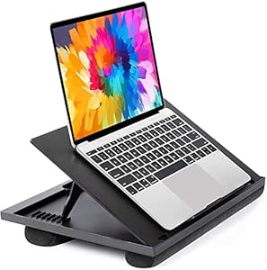 HUANUO Laptopkissen Höhenverstellbar, für max. 15,6" Notebook, Ipad, Tragbarer Laptoptisch für Reisen, Arbeiten, Zuhause