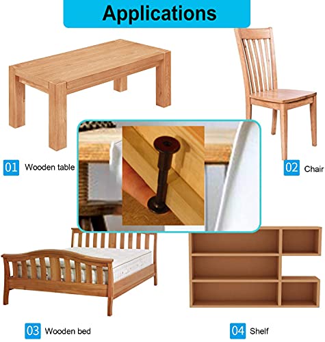 Cseao 10-Pack M6 40Mm Black Hex Socket Cap Joint Connecting Allen Bolts Barrel Nuts Kit,Furniture Rivet Bolts, Countersunk Binding Fit #TOP4