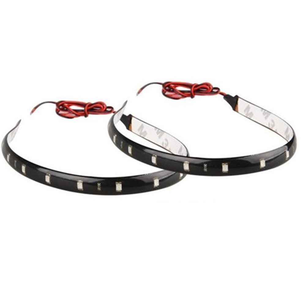 8 X 30cm 15SMD Blau LED Auto KFZ Innenbeleuchtung Streifen Strip Leiste Lichterkette Wasserdicht DC 12V (Blau 8pcs)