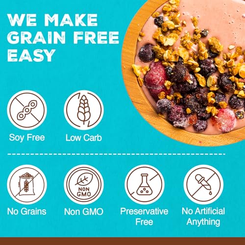 Image of Paleonola Original Grain Free Granola, 10 Oz Resealable Bag (Pack of 2) - Grainless Protein Paleo Granola Blended with Dried Coconut and Cranberries - Low Carb, Gluten & Dairy Free, Non-GMO Snack
