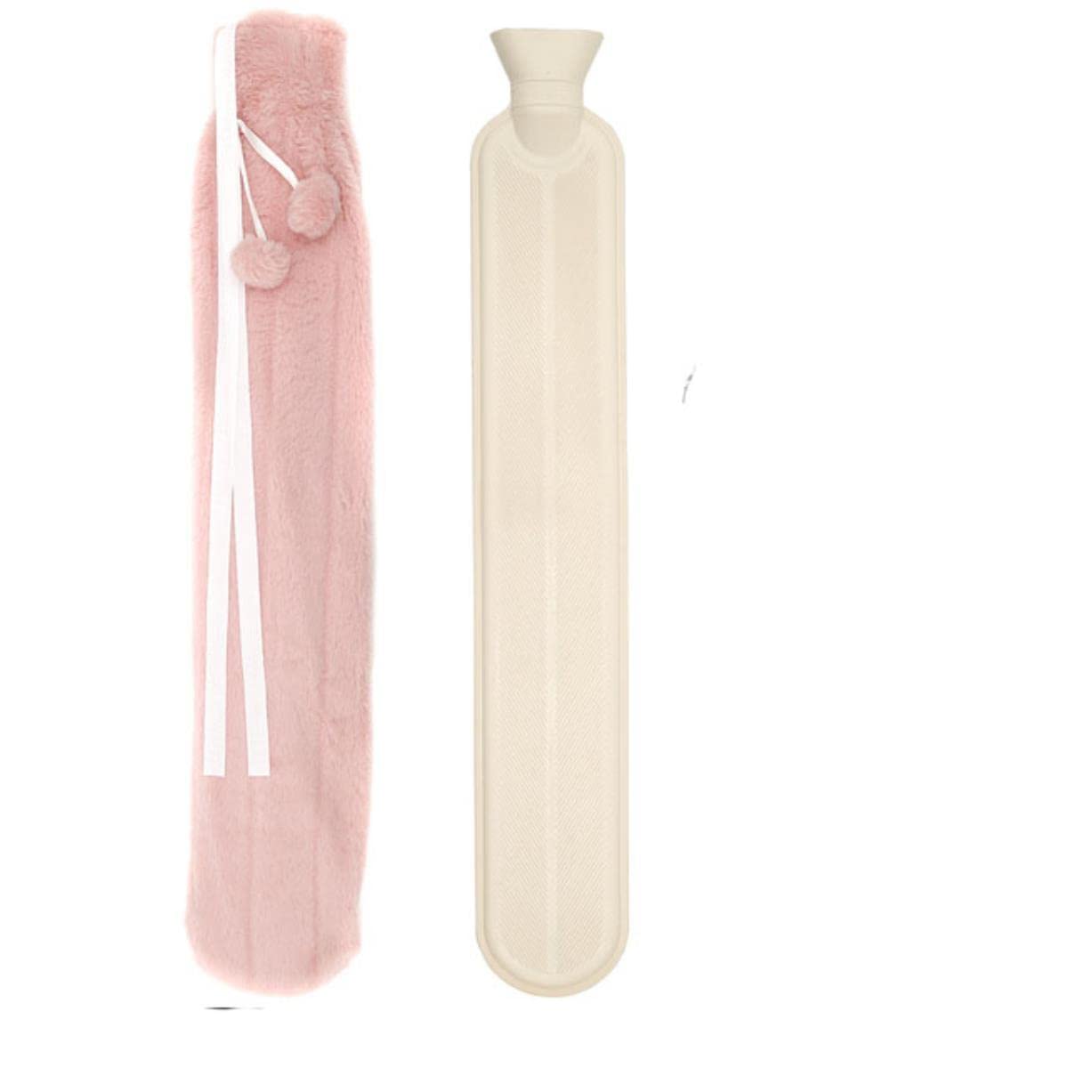 Longue Injection d'eau en Caoutchouc bouillotte Chaude Sac à Main Chaud Cadeau de Noël bouillotte avec Housse en Tissu 72cm-B,États-Unis