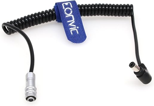 Blackmagic Pocket Cinema Camera BMPCC 4K Power Supply Coiled Cable DC 2.5mm to Weipu SF610 2Pin Plug