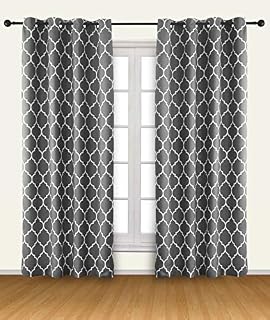 Utopia Bedding 2 Panels Grommet Printed Blackout Curtains, Thermal Insulated Curtains for Bedroom