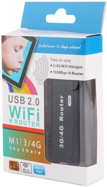 Mini WiFi Router, USB Wireless Router, Portable Mini 3G/4G WiFi Router, 150Mbps, Compatible with All The Operating System, Plug and Play (Black)