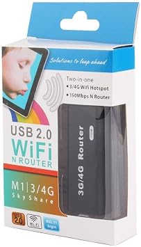 Mini WiFi Router, USB Wireless Router, Portable Mini 3G/4G WiFi Router, 150Mbps, Compatible with All The Operating System, Plug and Play (Black)