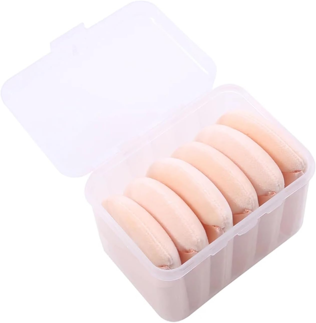 SBTRKT Triangle Velvet Powder Puff Pizza Flours Mini Face Makeup Sponge Cosmetics Washable Lightweight Makeup Tool (Color : Skin color 6pcs)
