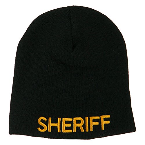 e4Hats.com Sheriff Military Embroidered Beanie - Black OSFM