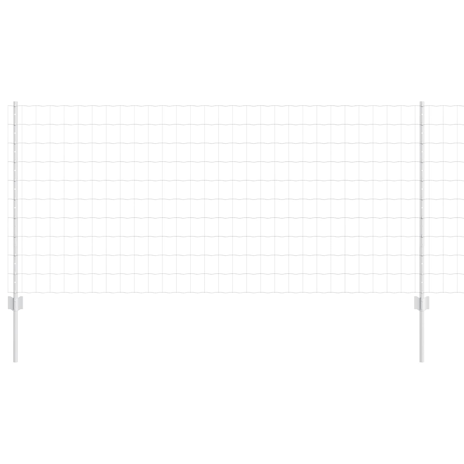 Outdoor Garden Steel Fence with Posts Silver 2.5m Wide x 1m High Easy Assembly 25m Run Privacy Screen for Terrace Patio Boundary Anti-Rust Powder Coated