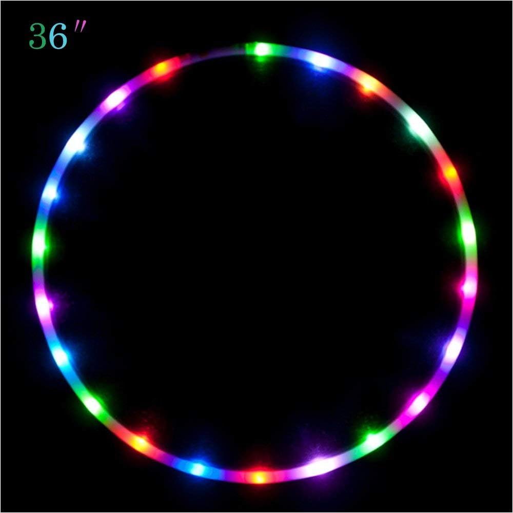 Maylai 36" Led Light-up Hoop for for Kids and Adults Changing LED Hoop Light Weight Exercise Light Up Fitness Hoop