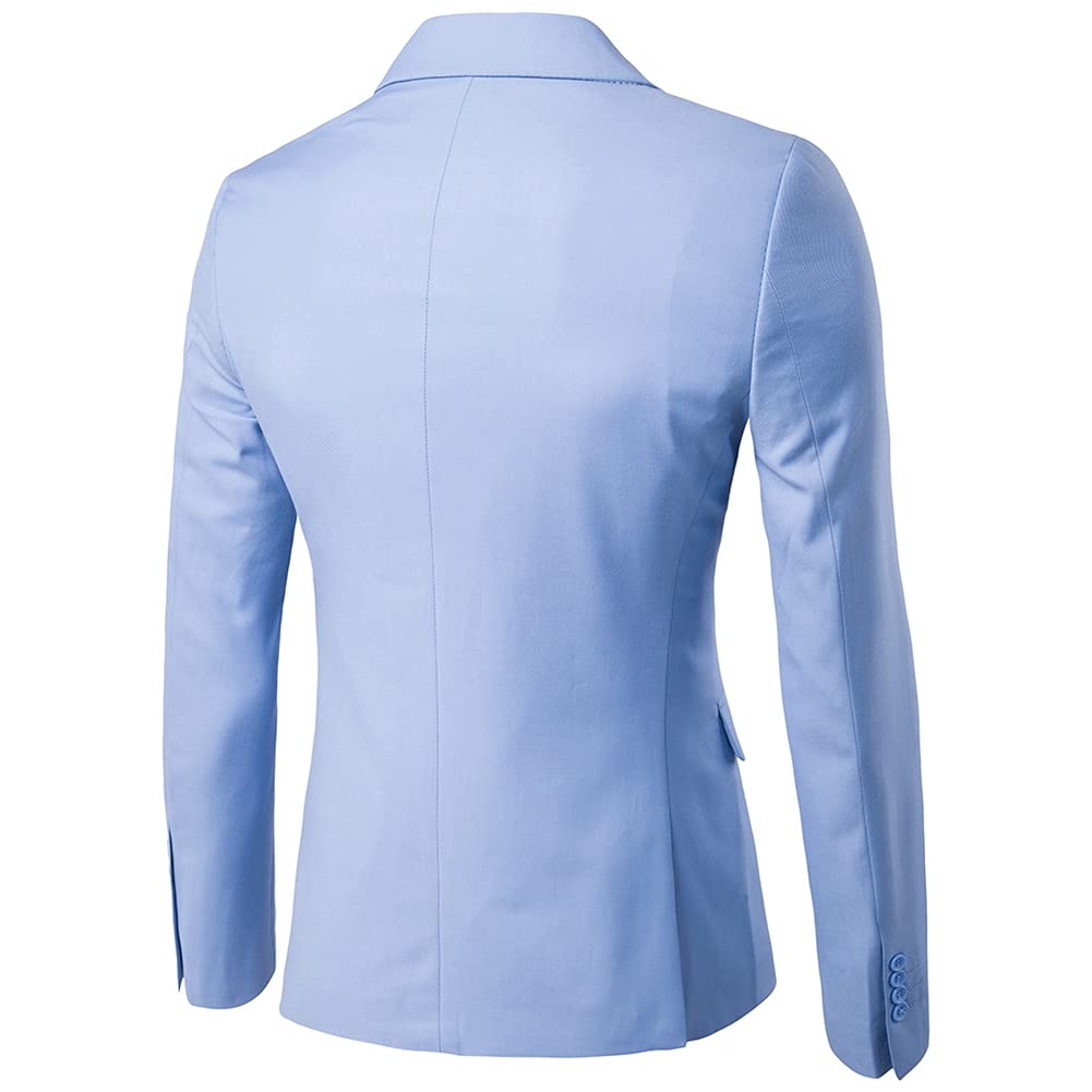 GUOCU Garnitur męski slim fit, 3-częściowy, marynarka, spodnie, kamizelka do biznesu, na wesele, imprezę, garnitur, marynarka, spodnie garniturowe, kamizelka, zestaw, niebieski1, 4XL