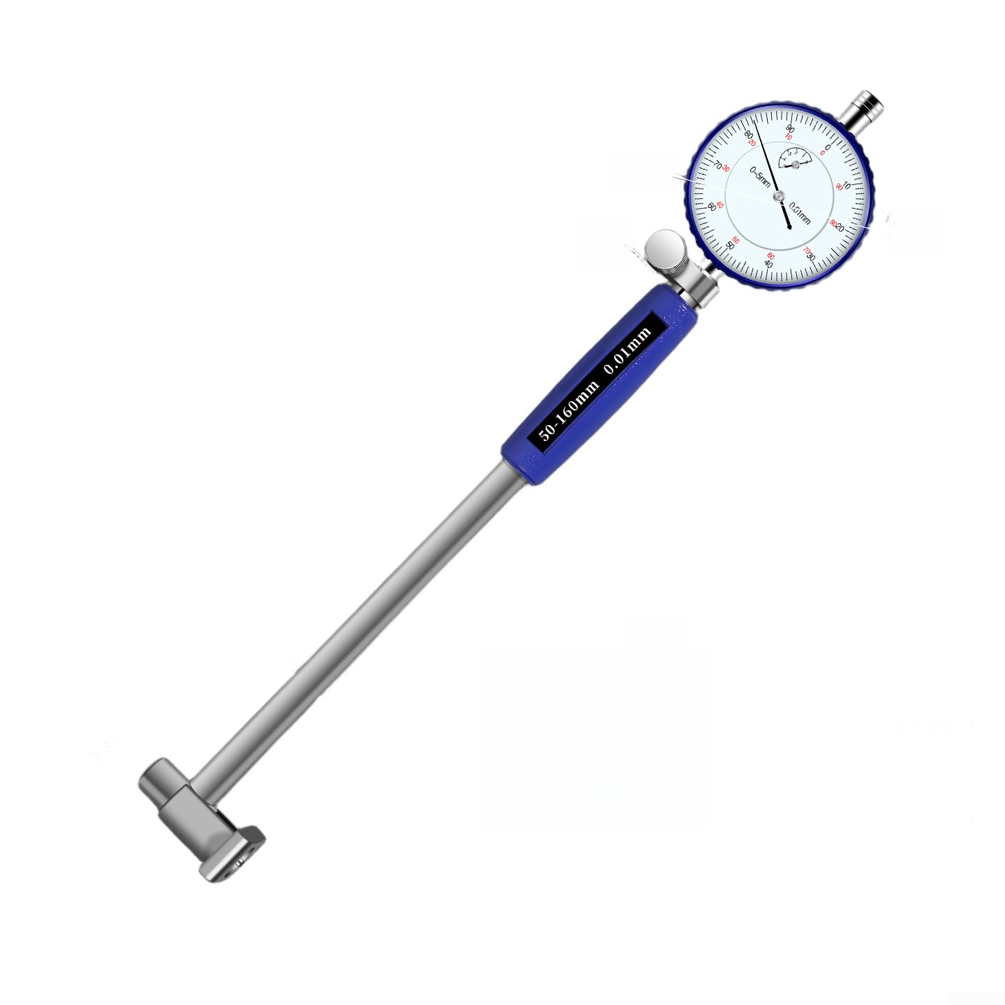 Calibrador de agujeros con medidor para cilindro de motor, medidor de precisión de 0,01 mm de resolución, comprobador de diámetro interior industrial para rango de 18-160 mm, diseño robusto con (50