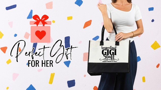 Bolso Tote de Lona InnoBeta Gigi Gifts con cierre y correa miniatura 7