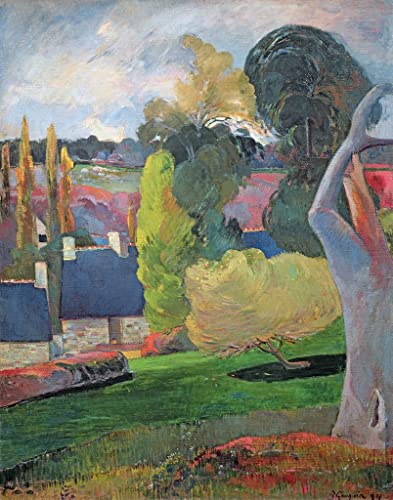 Paysage de Bretagne par Paul Gauguin affiche pour décoration salon chaleureuse