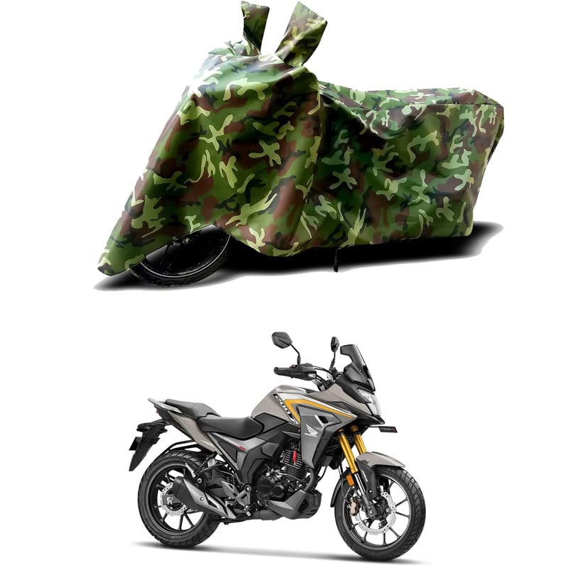 Image of 100% Water Resistant Full Bike Scooty Two Wheeler Body Cover Compatible for Honda CB200X /UV-Rays /Heat Protection /Birds Dropping /Scratchproof /Dust Proof /Waterproof /All Varients[Green MJ]