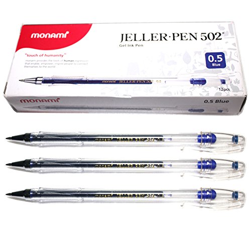 Monami Jeller Pen 502 Bolígrafos Gel Azul x12 miniatura 1