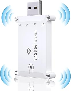 WiFi Extender, 2023 Fastest USB WiFi Booster 1200Mbps Dual Band (5GHz/2.4GHz) USB Power Supply WiFi Extenders Signal Booster for Home, Internet Booster Covers up to 12000sq.ft and 65 Devices