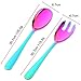 Bisda Salad Spoon and Fork Set, 12 Inch Stainless Steel Rainbow Salad Server, Large Serving Utensils, Pack of 2