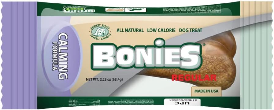 BONIES Natural Calming Formula Regular-Sized Single Bone for Dogs Over 50 LBS - Natural Dog Treats - Healthy Teeth & Fresh Breath - Low Calories - Chicken Flavor - 1 Bone