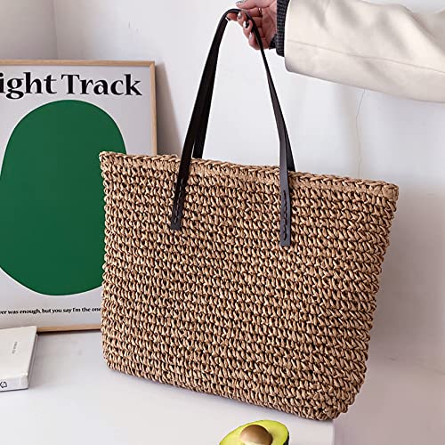 Bolso de Playa para Mujer Tote de Paja Tejido miniatura 6