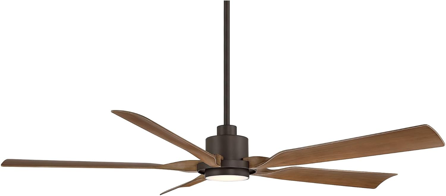 Casa Vieja 60" Stonebrook Bronze and Barnwood Damp LED Cottage Core Ceiling Fan