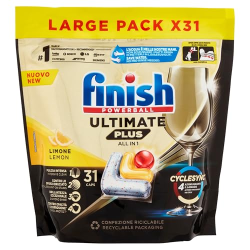 Finish Ultimate Plus All In One Lemon Pastiglie Lavastoviglie 31 Lavaggi 378,2 G