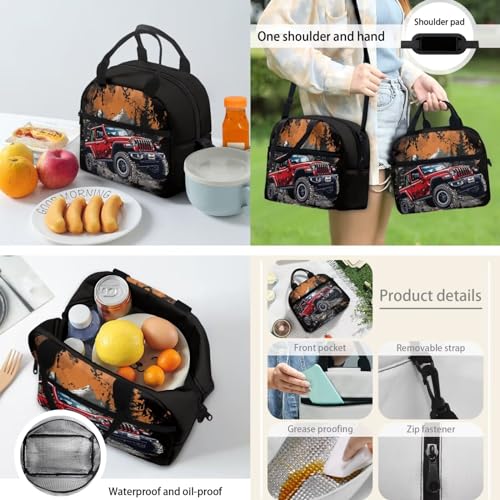 3pcs Backpack Sets Jeep for Kindergarten,Elementary Middle school Large Capacity Adjustable Shoulder Strap School Bag With Lunch Box Pencil Case3