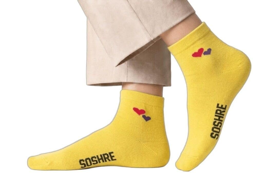 SOSHRE Ankle Length Socks for Girls || Solid Ultra Soft made of Cotton || Breathable And Stretchable Socks for Kids || women and girls || Sneaker Shoes Socks Multicolor (Pack of 3) 1