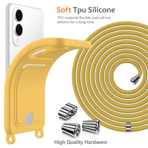 Coque Samsung A26 jaune anti-chute avec étui portefeuille dos rigide