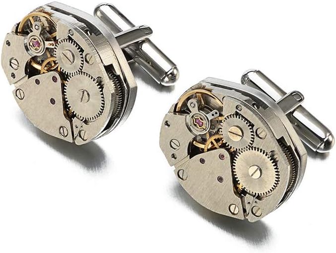 JOOKEELWatch Movement Cufflinks Stainless Steelgear Watch Mechanism Cuff Links For Mens
