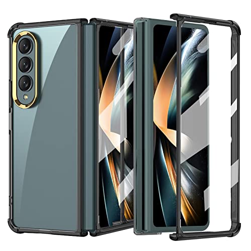 Funda Galaxy Z Fold 4 con Película Protectora Integrada, Transparente Anticaída Funda Z Fold 4, Funda Protectora Golpes Z Fold 4, Antiarañazos Rígida PC Funda para Samsung Galaxy Z Fold 4 Cover
